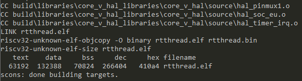 compilation result of core-v-mcu