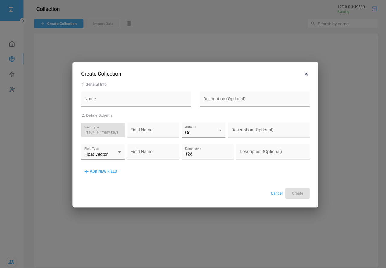 Create Collection dialog box