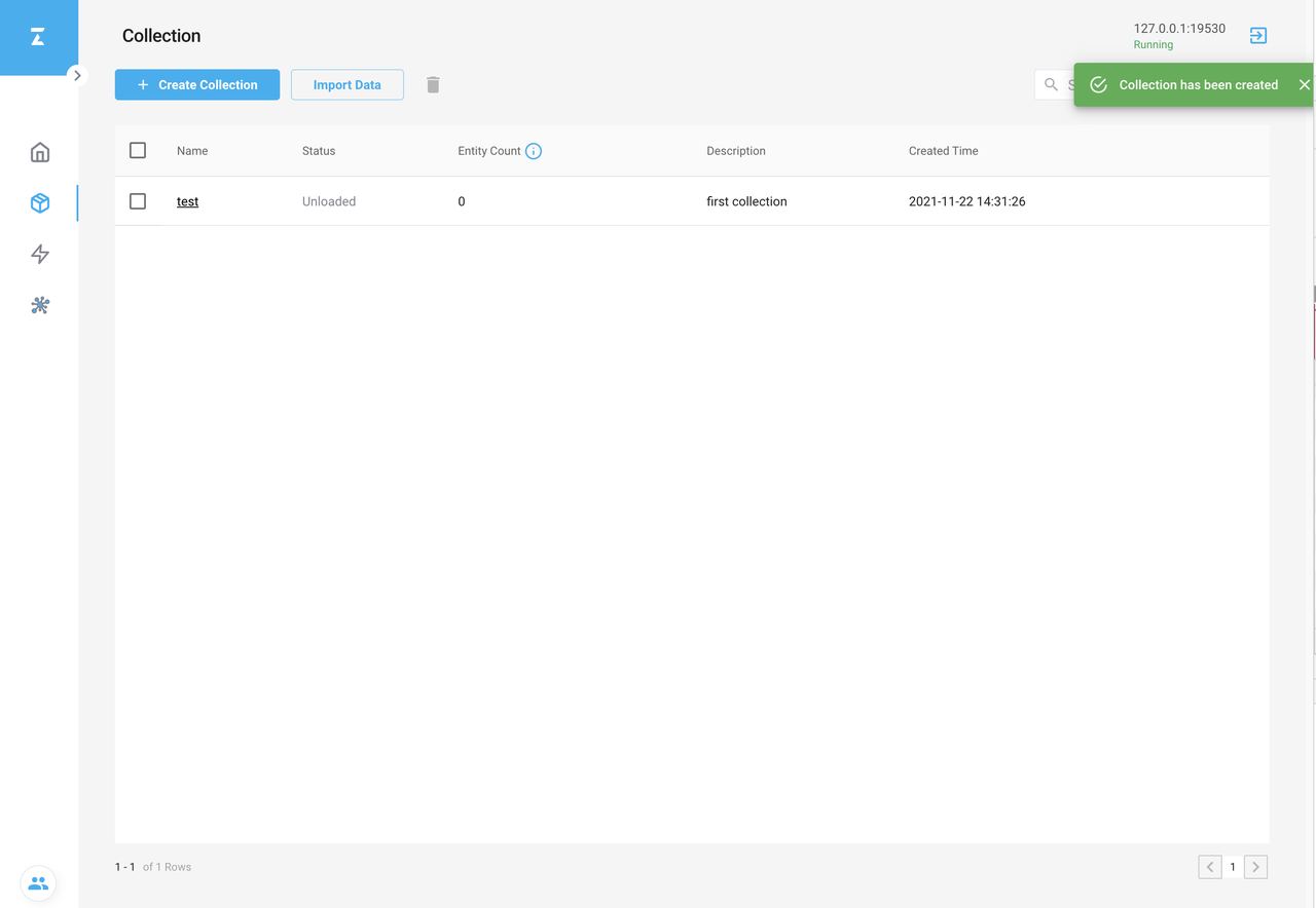 Create Collection dialog box